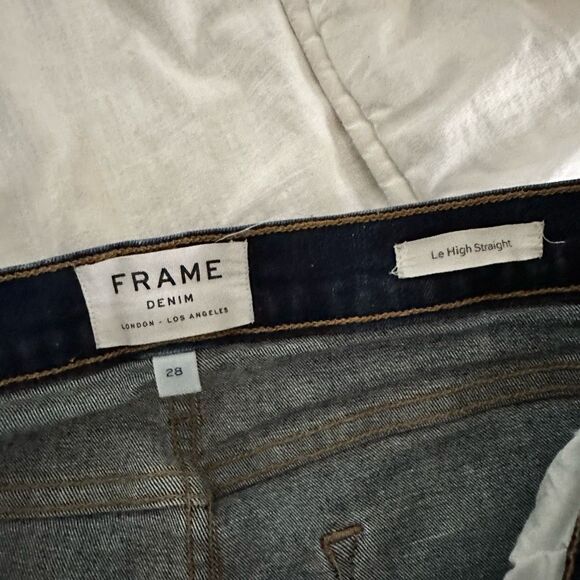 Frame Blue Denim 28 Le High Straight Fort Fellah Jeans - Picture 4 of 6